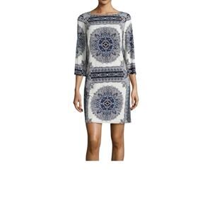 Laundry by Shelli Segal Shift Mandala Scarf Print Dress Size Medium